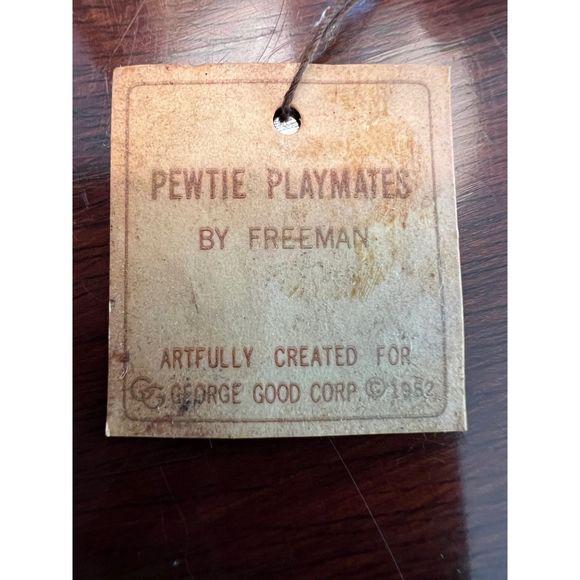 Vintage Pewtie Playmates Pewter Owl George Good Original Tag Hoot Owl - Picture 6 of 6